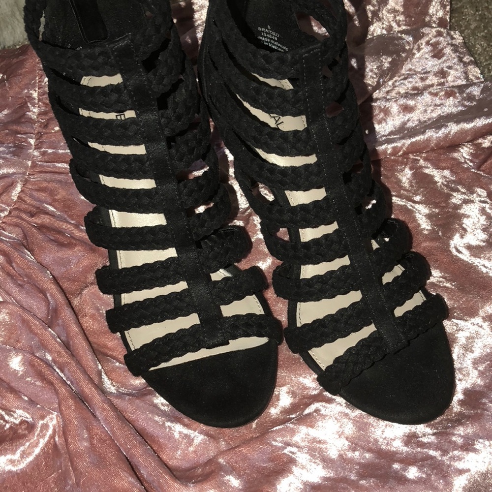 Black, Xappeal heeled shoes, silver zipper